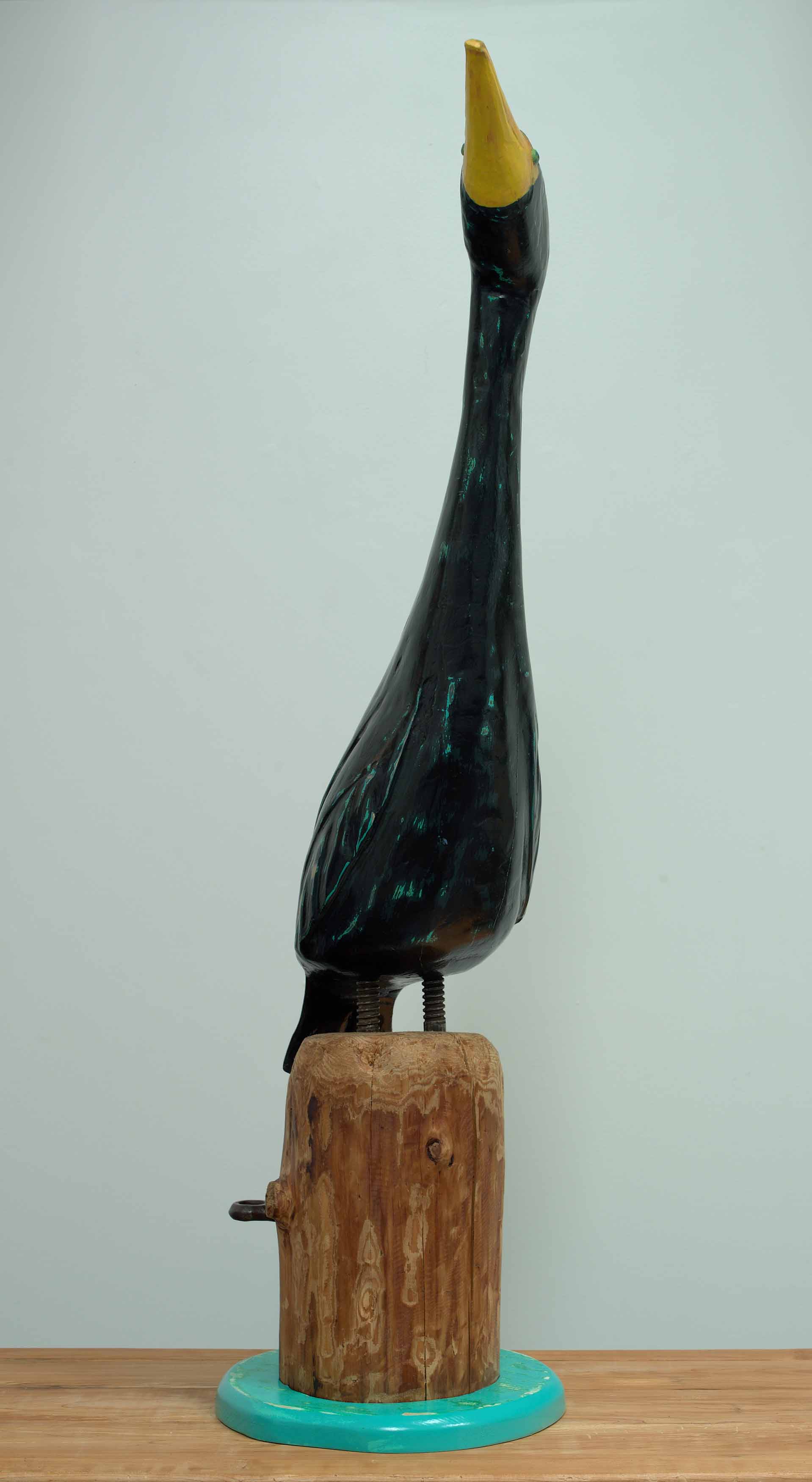 Prince of Tides  2025, pine, metal and acrylic, 47.25 x 13 x 21 inches