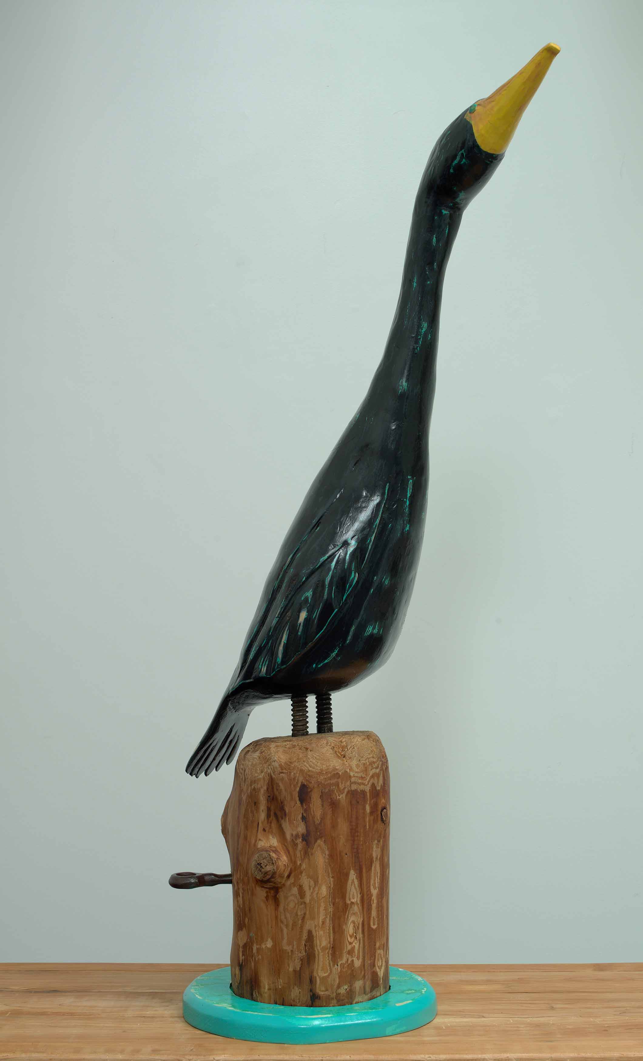 JOHN ATTWOOD  Prince of Tides  2025, pine metal and acrylic, 47.25 x 13 x 21 inches
